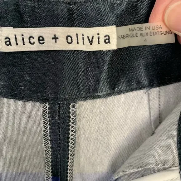 Alice + Olivia Larissa Open Pleat Pants in Rainbow Reef Size 4 - Picture 5 of 9